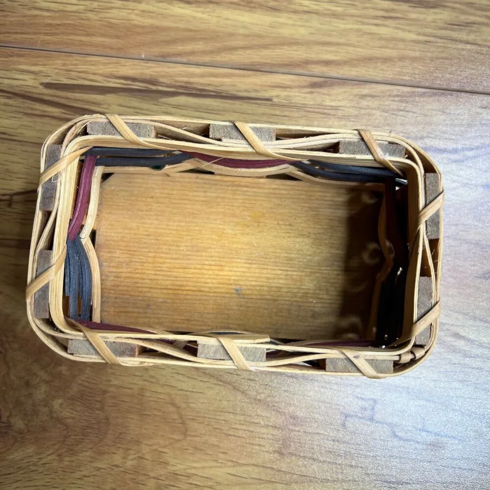 Swartzenberger Basket Vintage 2001 Signed Business‎ Card Holder Small Handmade